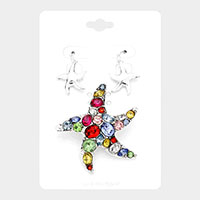 Multi Stone Starfish Magnetic Pendant Set