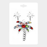 Multi Stone Palm Tree Magnetic Pendant Set