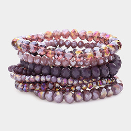 9PCS - Faceted Bead Stretch Bracelets