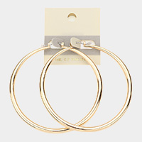 14K Gold Filled Metal Hoop Pin Catch Earrings