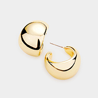 Bold Metal Half Hoop Earrings