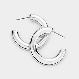 Bold Metal Half Hoop Earrings