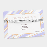 DREAMS COME TRUE Curved Metal Bar Message Bracelet