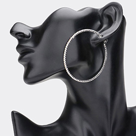 Rhinestone Embellished Hoop Earrings