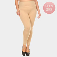 Full Length Seamless Fleece Plus Size Leggings 