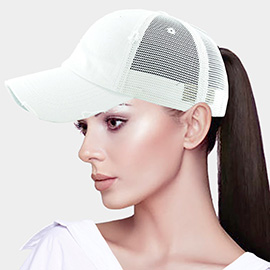 Vintage Mesh Back Ponytail Baseball Cap