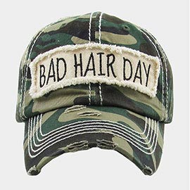 Bad Hair Day Vintage Camouflage Baseball Cap