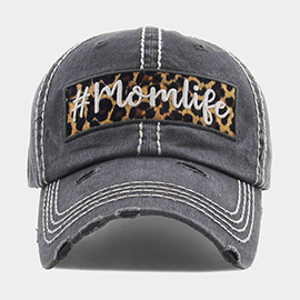 mom life Leopard Pattern Detail Vintage Baseball Cap