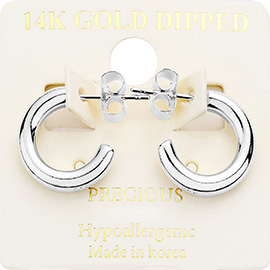 14K Gold Dipped 0.5 Inch Hypoallergenic Hoop Earrings