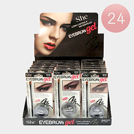 24PCS - Long Lasting Waterproof Dark Brown Eyebrow Gels