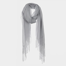 Solid Fringe Oblong Scarf