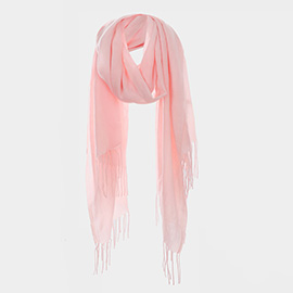 Solid Fringe Oblong Scarf