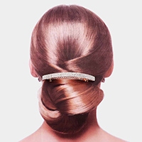 3Rows Rhinestone Rectangle Barrette