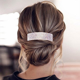 11Rows Rhinestone Rectangle Barrette