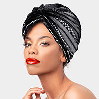 Black Mesh Turban Hat