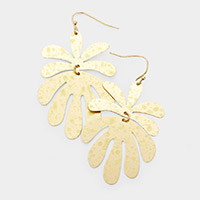 Splash Metal Leaf Link Dangle Earrings