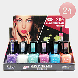 24PCS - Glow in the Dark Nail Polishes