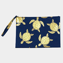 Metallic Turtle Pouch Clutch Bag