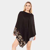 Camouflage Pattern Trim Poncho