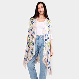 Flower Print Kimono Poncho