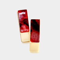 Celluloid Acetate Rectangle Stud Earrings