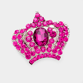 Pave Crystal Crown Pin Brooch