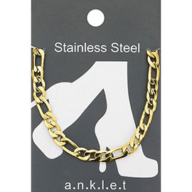 Stainless Steel Figaro Chain Anklet