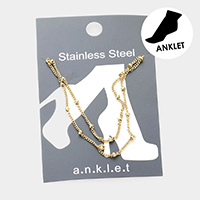 Stainless Steel Metal Chain Double Layered Anklet