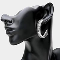 Cut Out Metal Half Hoop Earrings