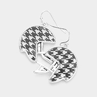 Houndstooth Helmet Dangle Earrings