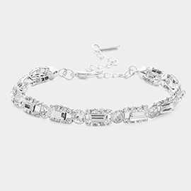 Rectangle Stone Accented Evening Bracelet