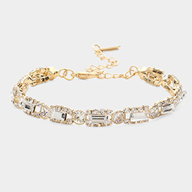 Rectangle Stone Accented Evening Bracelet