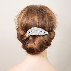 Rhinestone Leaf Hair Comb