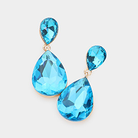 Crystal Double Teardrop Evening Earrings