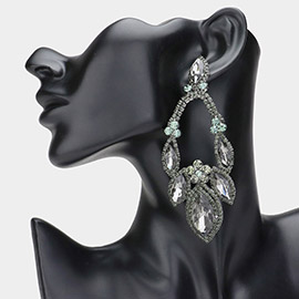 Oversized Marquise Stone Accented Evening Earrings