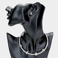 SEXY Metal Message Pendant Stone Choker Necklace