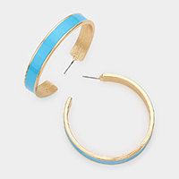 Enamel Metal Hoop Earring