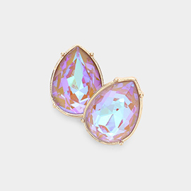 Teardrop Stone Stud Earrings