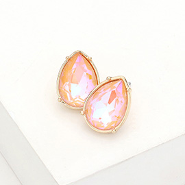 Teardrop Stone Stud Earrings