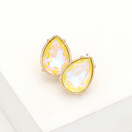 Teardrop Stone Stud Earrings