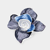 Colored Metal Flower Magnetic Brooch