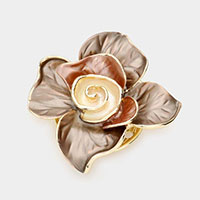 Colored Metal Flower Magnetic Brooch