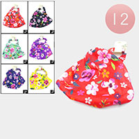 12PCS - Flower Pattern Printed Stretch Elastic Headbands