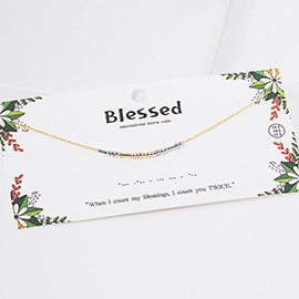 BLESSED Message Morse Code Pendant Necklace