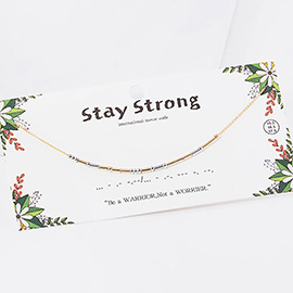 STAY STRONG Message Morse Code Pendant Necklace