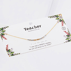 TEACHER Message Morse Code Pendant Necklace