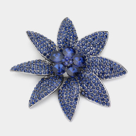 Stone Embellished Flower Pin Brooch