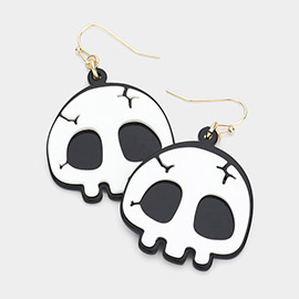 Resin Skull Dangle Earrings