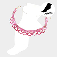 Draped Rhinestone Evening Anklet