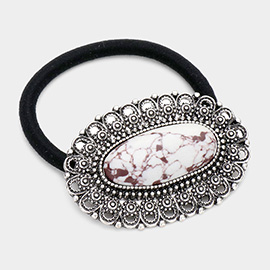 Oval Natural Stone Stretch Hairband